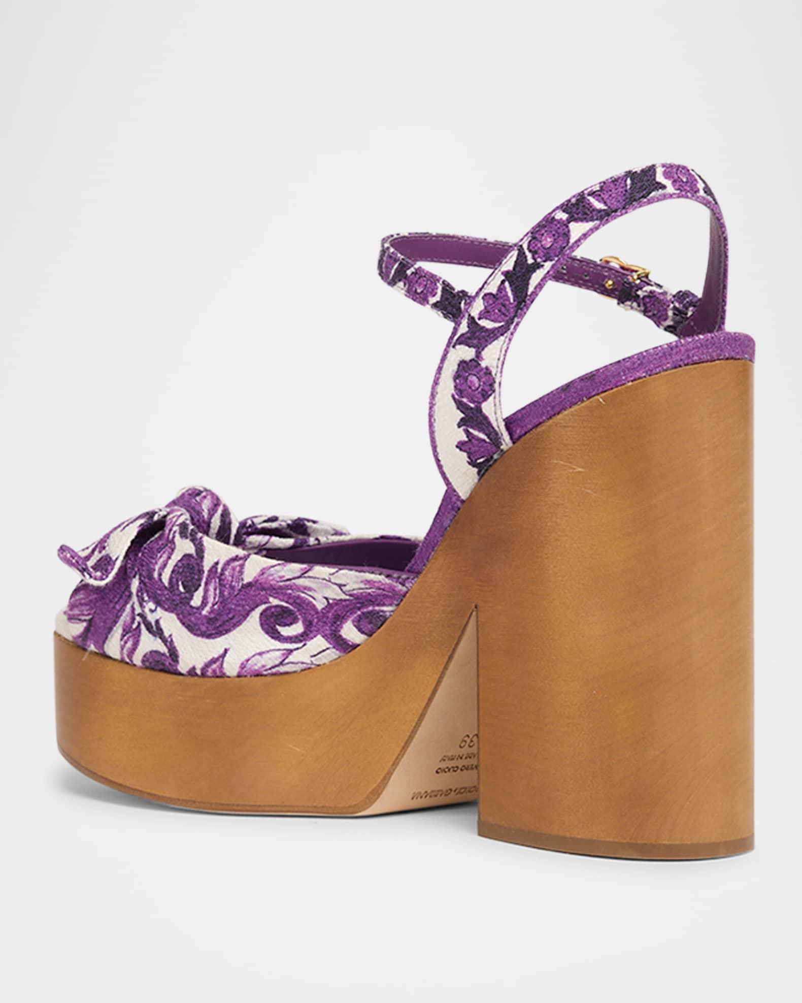 Maiolica Printed Knot Platform Sandals Product Image
