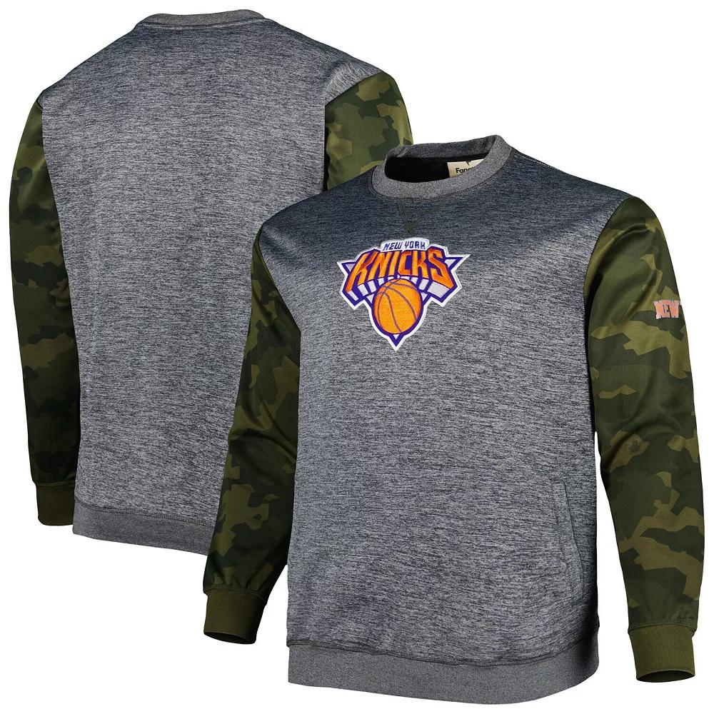 Men's Fanatics Branded Heather Charcoal New York Knicks Big & Tall Camo Stitched Sweatshirt, Size: 2XB Product Image
