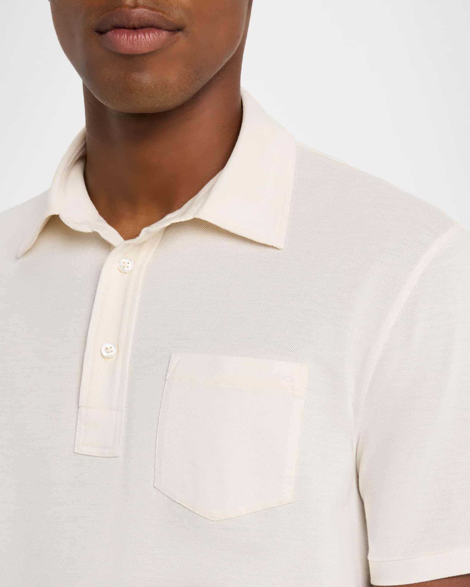 Men's Cotton and Cashmere Pique Pocket Polo Shirt Product Image