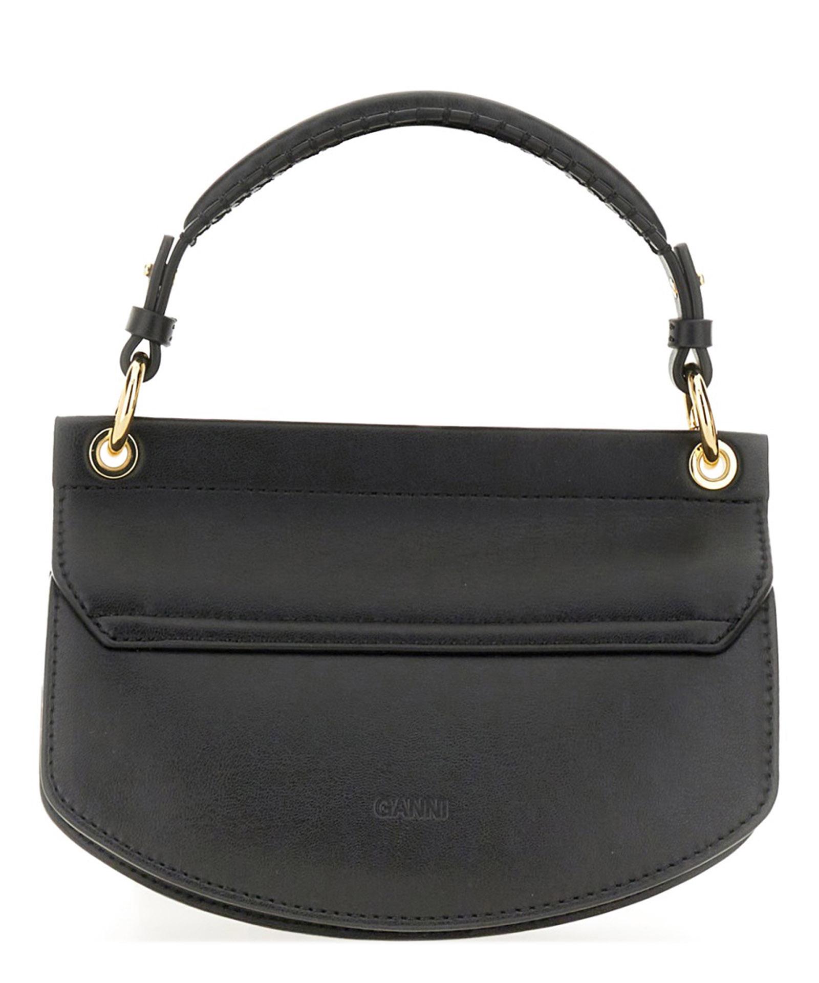 GANNI Womens Black Apo-g Mini Leather-blend Top-handle Bag Product Image