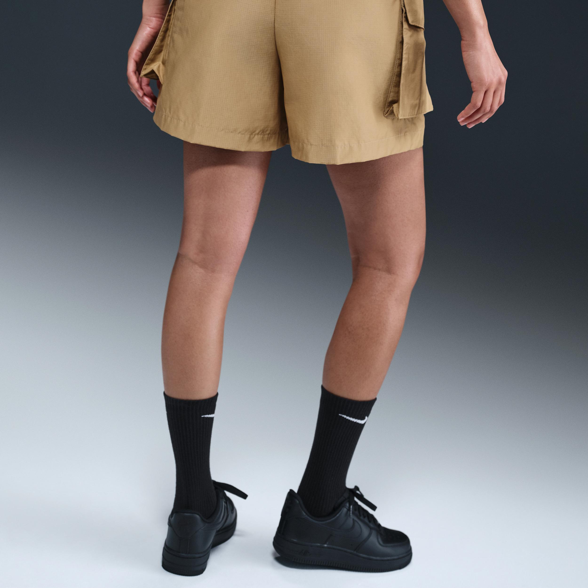 Womens Nike Sportswear Essential Woven High-Waisted 5 Cargo Shorts | HM6982-297 Product Image