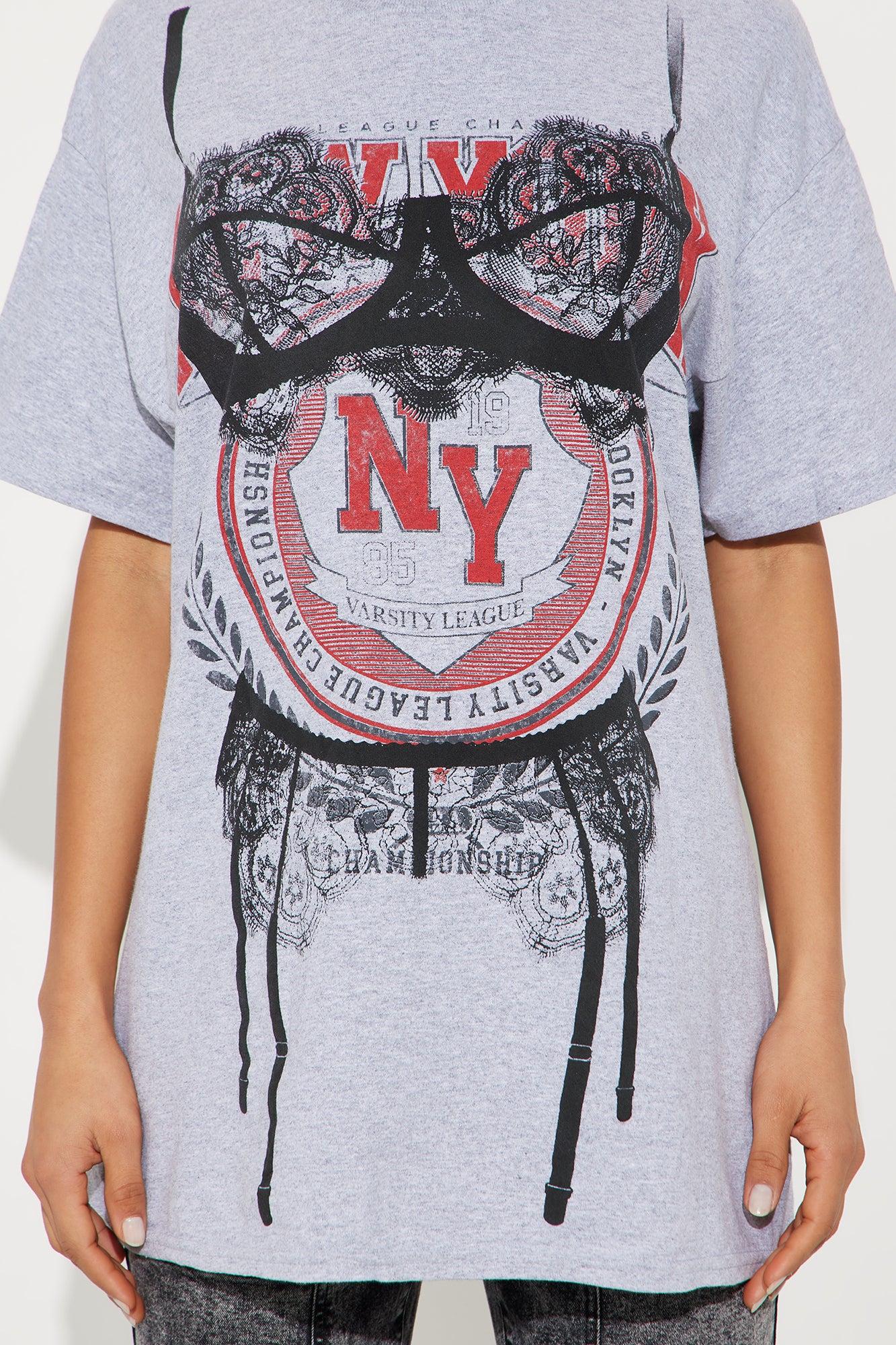 Lingerie Set NYC Oversized Tee - Heather Grey Product Image