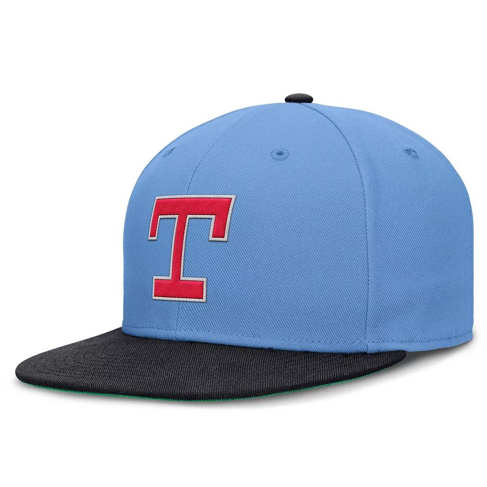 Men's Nike  Light Blue/Navy Texas Rangers  True Primetime Two-Tone Performance Fitted Hat, Size: 7 7/8 Product Image