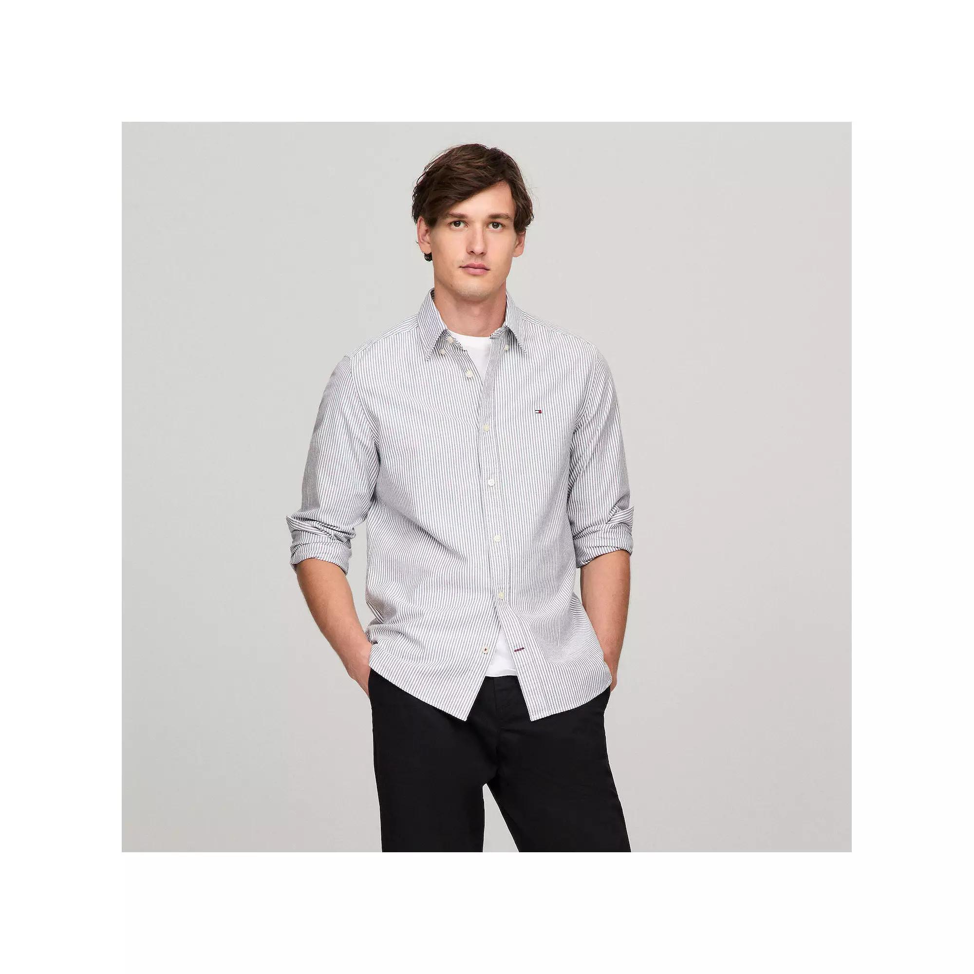 Men's Tommy Hilfiger Long Sleeve Striped Woven Shirt,  Product Image