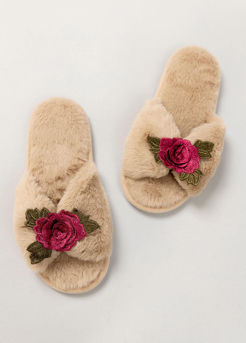 Women's Fiona Slipper in Beige Female Product Image