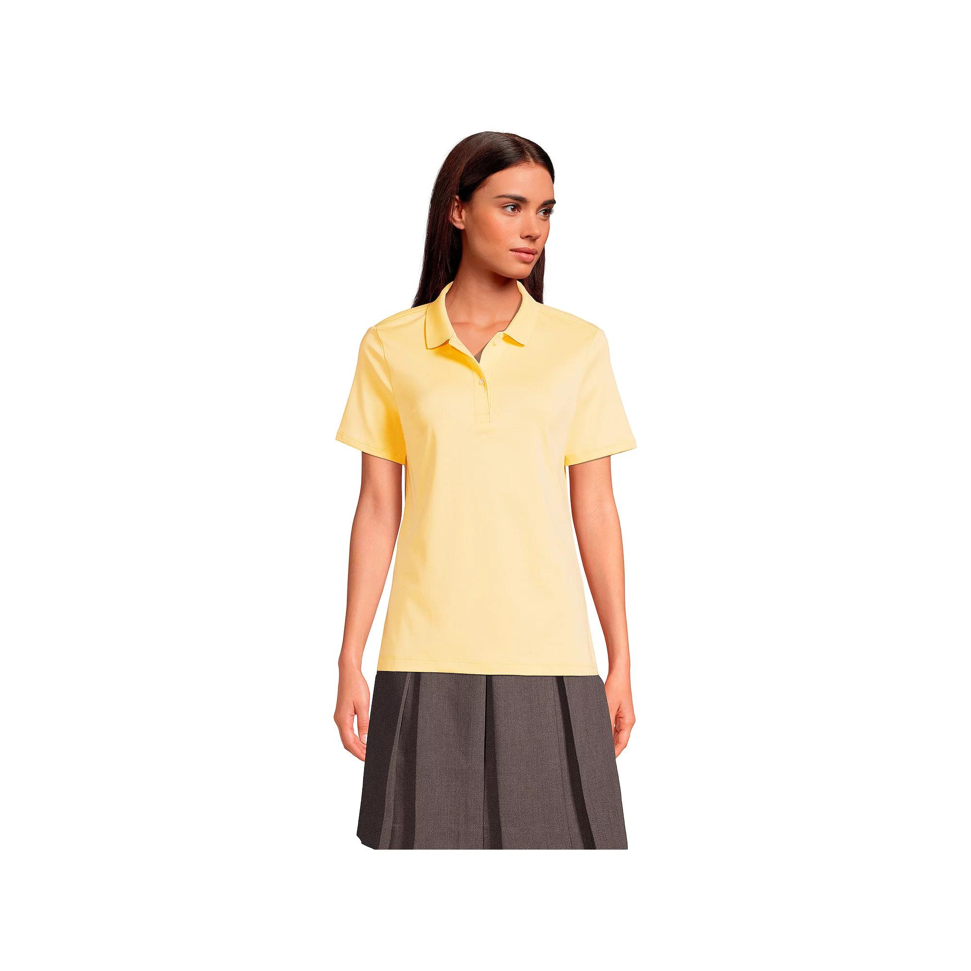 Women's Lands' End School Uniform Short Sleeve Interlock Polo Shirt,  Product Image