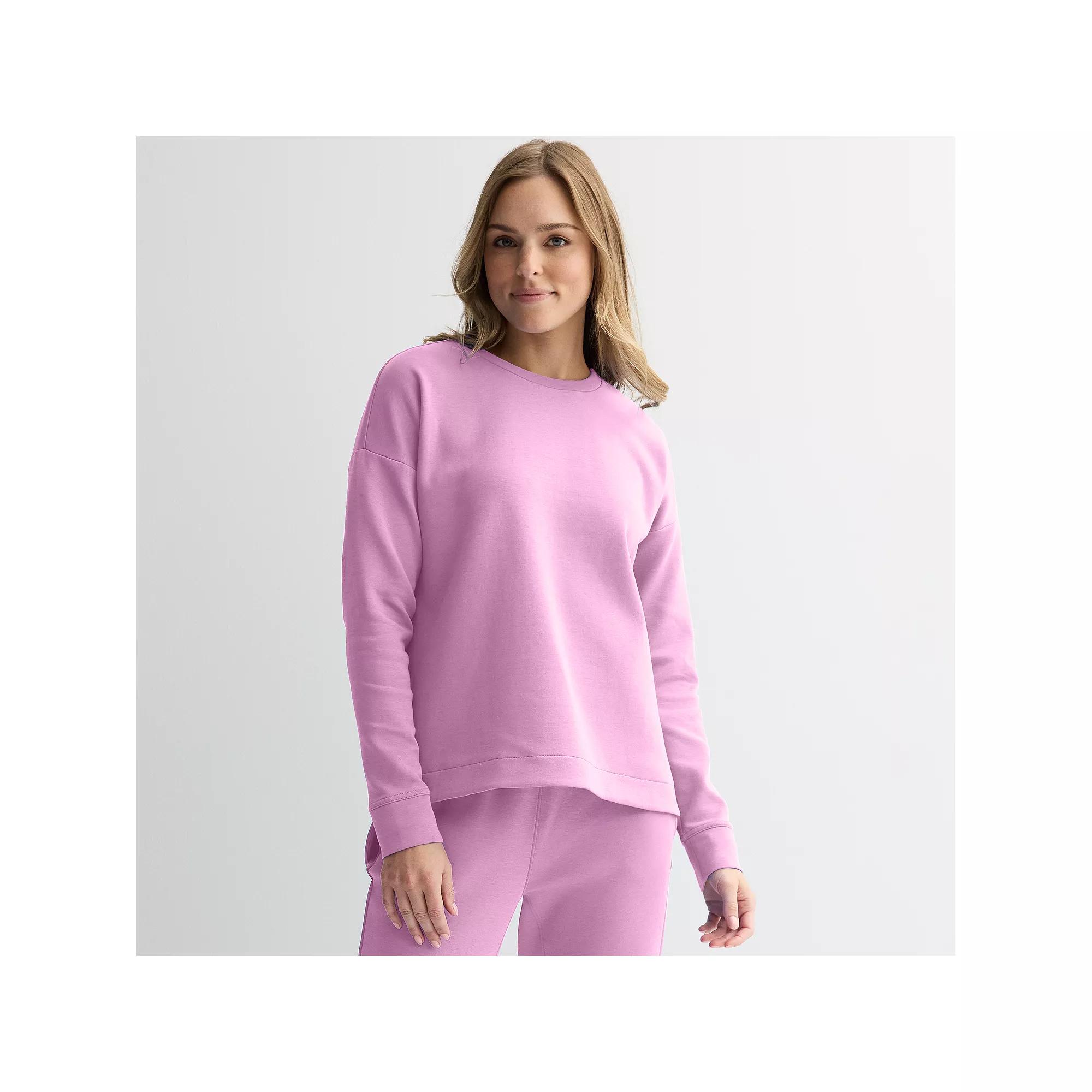 Women's Tek Gear® Ultracomfort Crewneck Top, Size: Large, Purple Macaroon Product Image