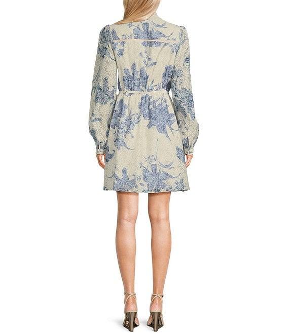Guess Long Sleeve Adelaide Floral Flare Dress Product Image
