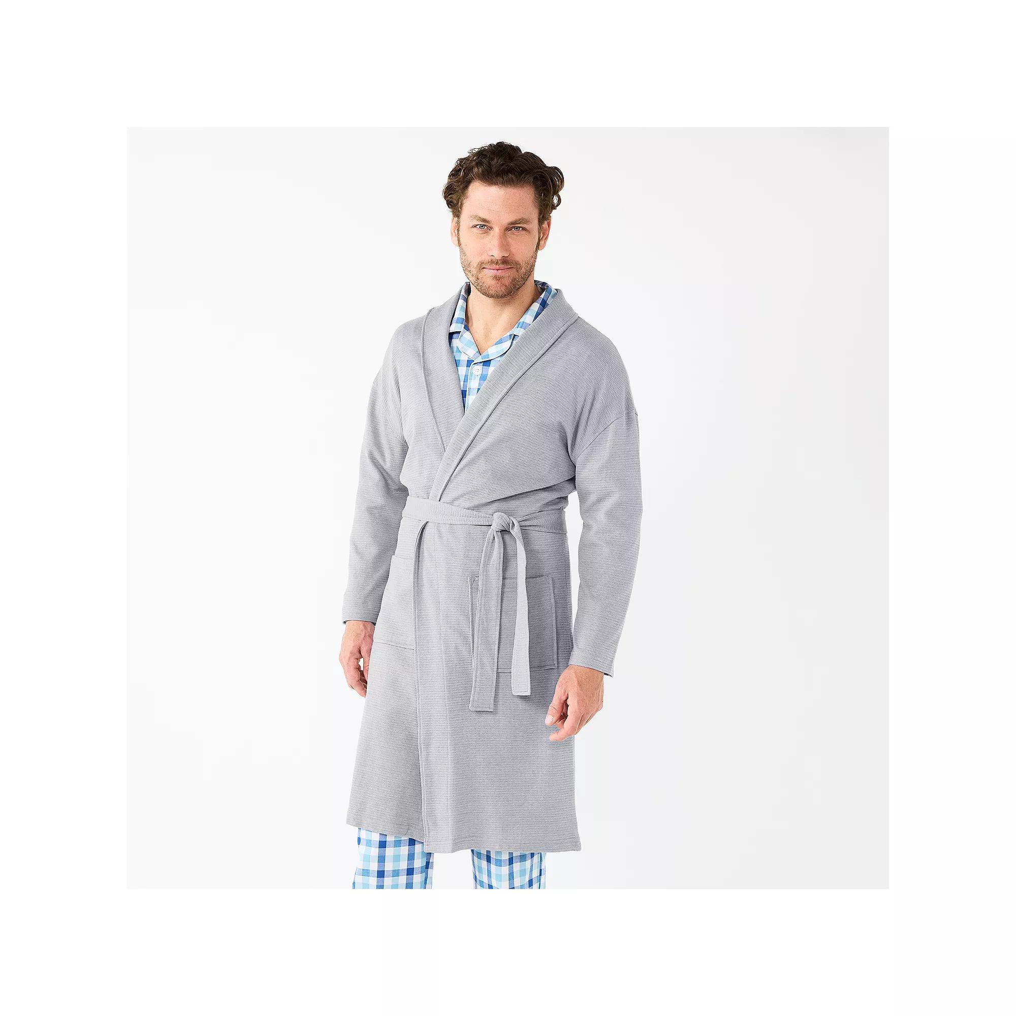 Men's Sonoma Goods For Life® 47" Waffle Robe, Size: Small/Medium, Stone Grey Product Image