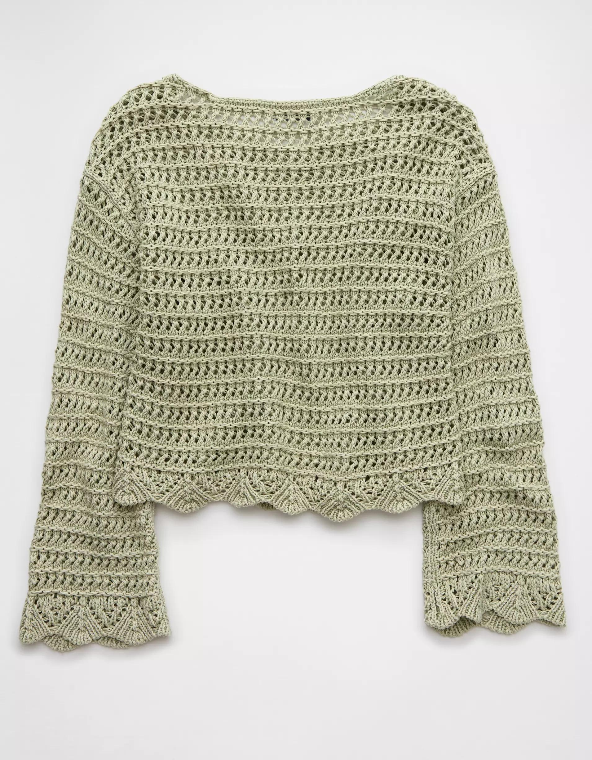AE Ballet Neck Open Knit Sweater Product Image