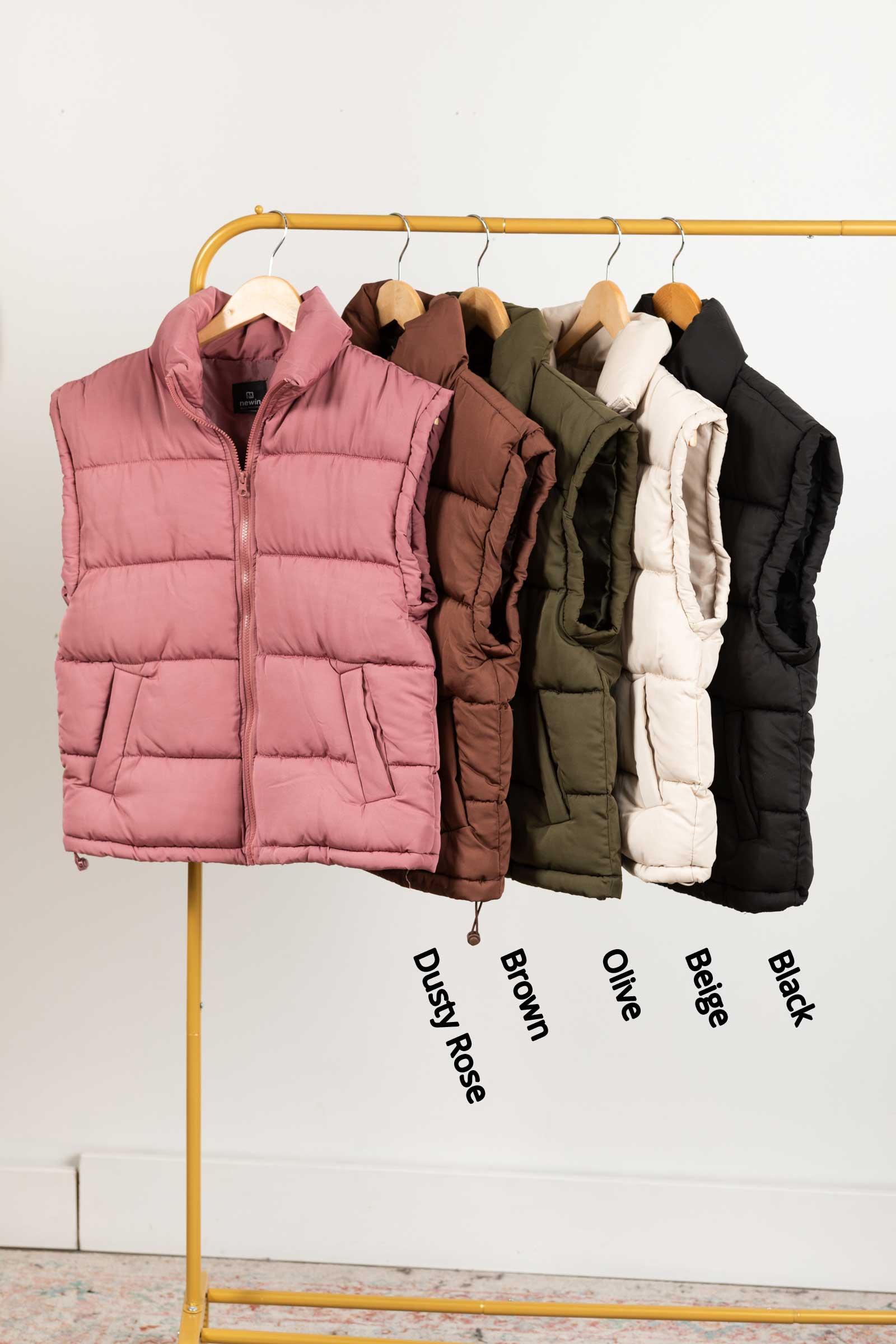 High Neck Casual Comfy Puffer Vest Product Image