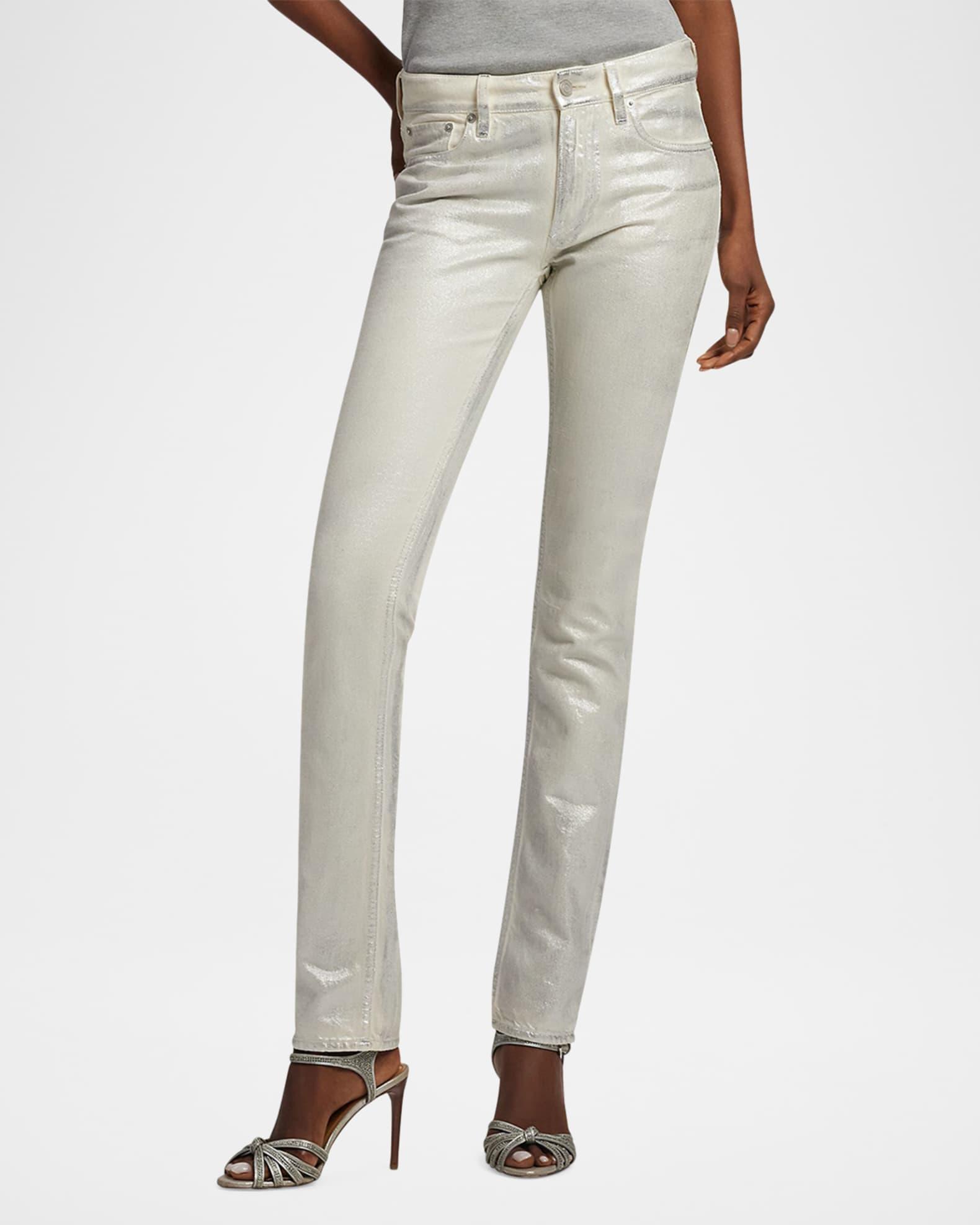 Barrett Coated Cotton Denim Slim-Leg Jeans Product Image