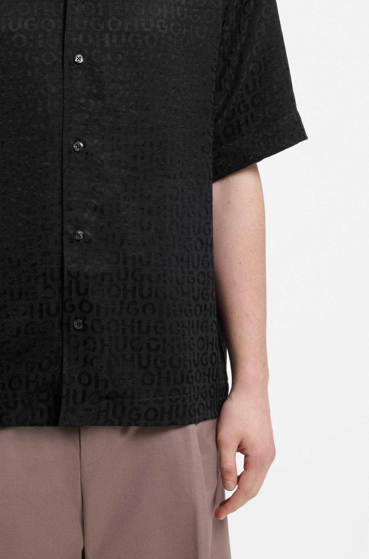 Oversized-fit shirt with jacquard pattern Product Image
