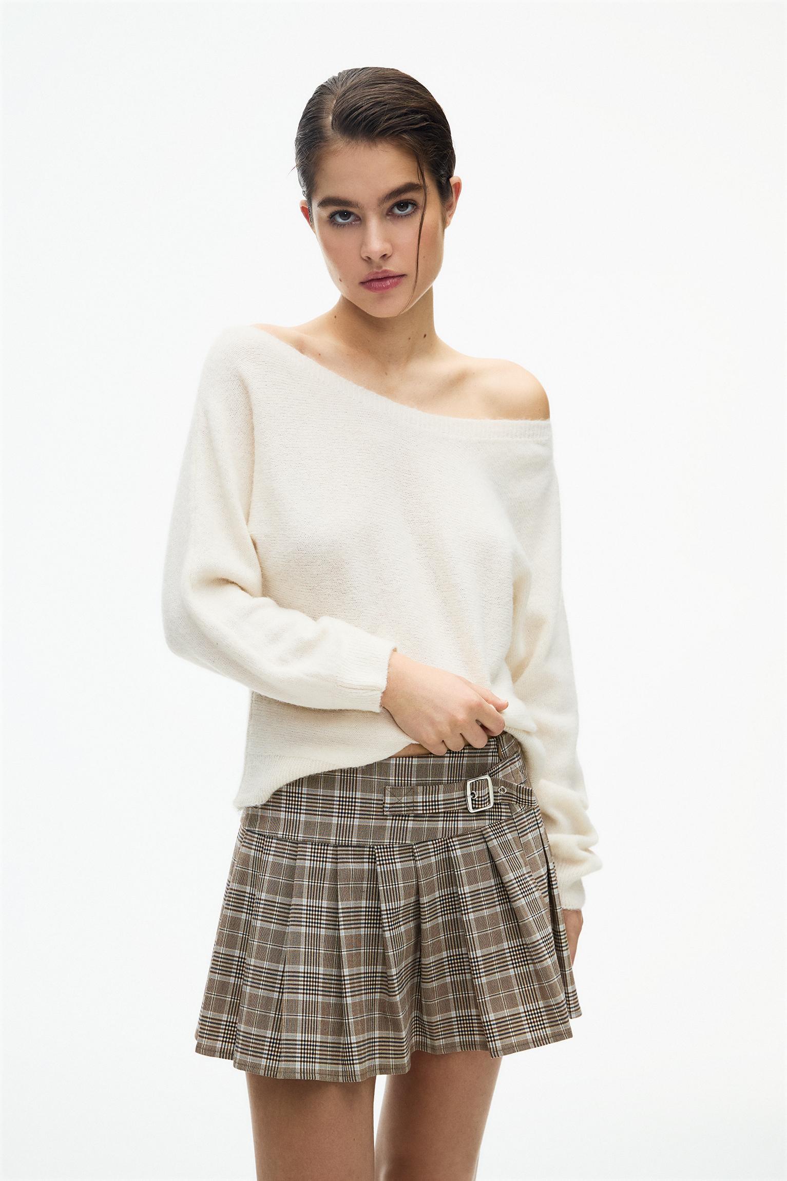 Asymmetric soft knit sweater Product Image