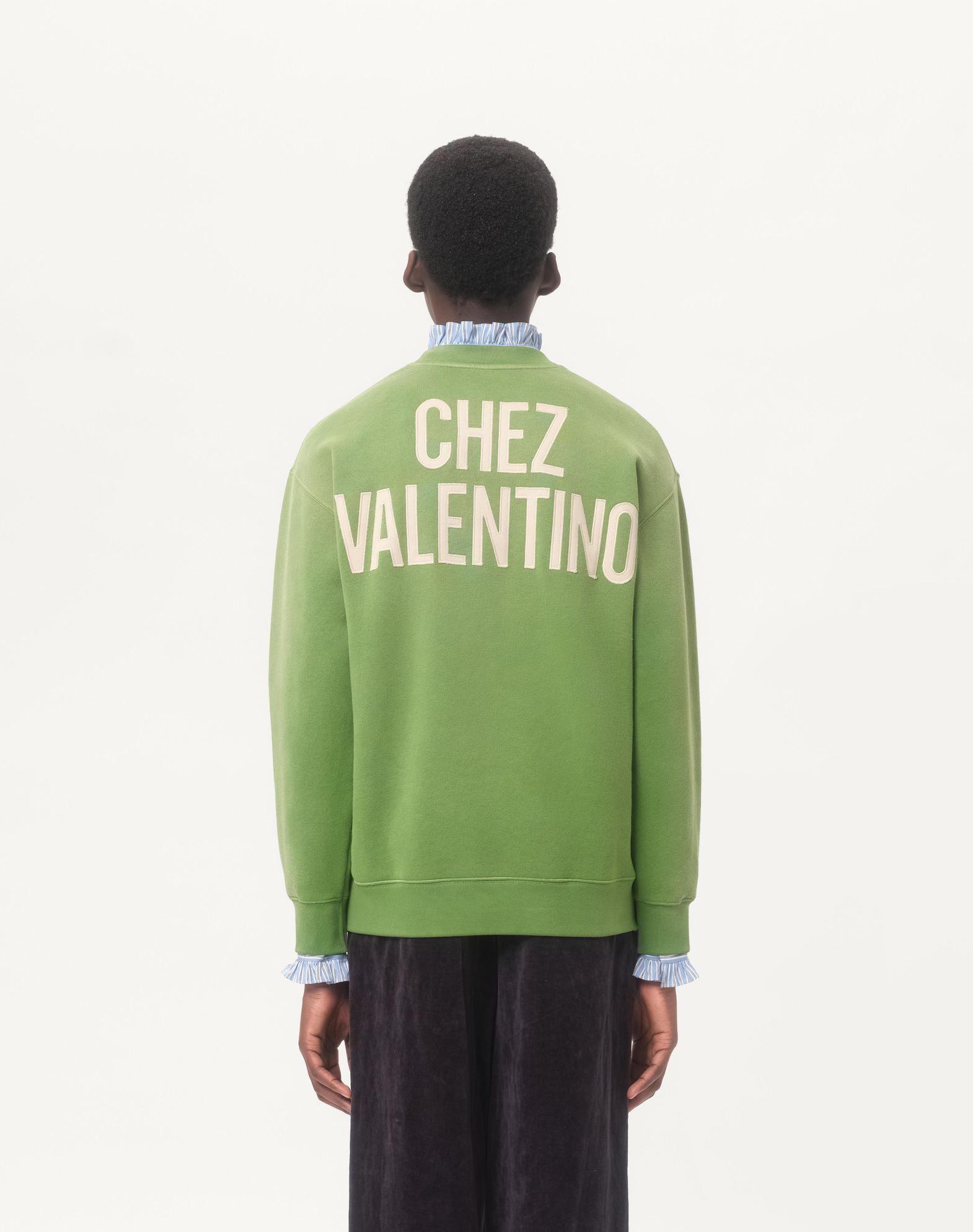 Cotton Sweatshirt With Chez Valentino Print And Embroidery Product Image