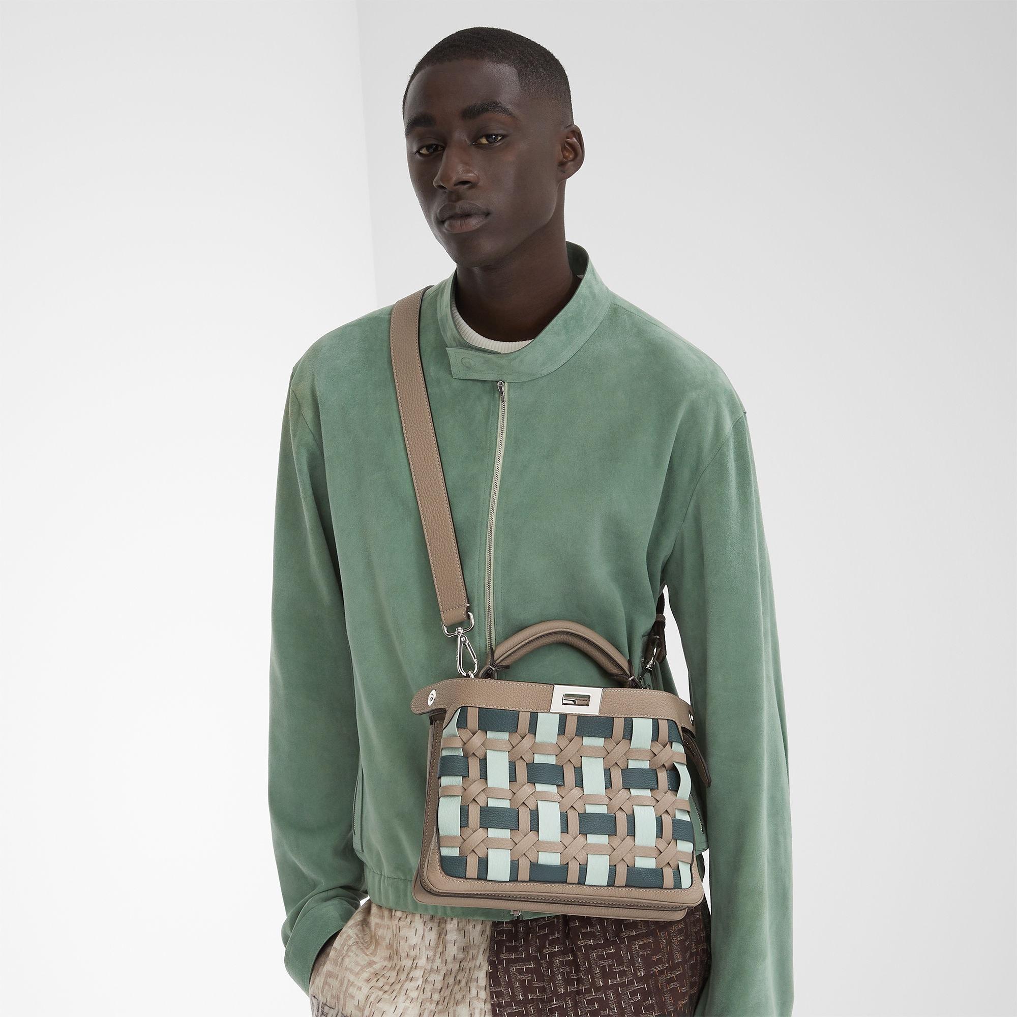 Peekaboo Soft SmallMulticolor interlaced leather bag Product Image