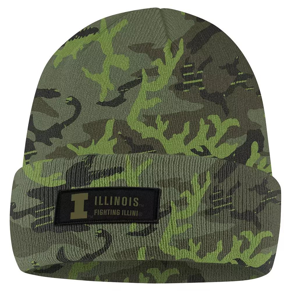 Men's Nike Camo BYU Cougars Military Pack Cuffed Knit Hat, Green Product Image