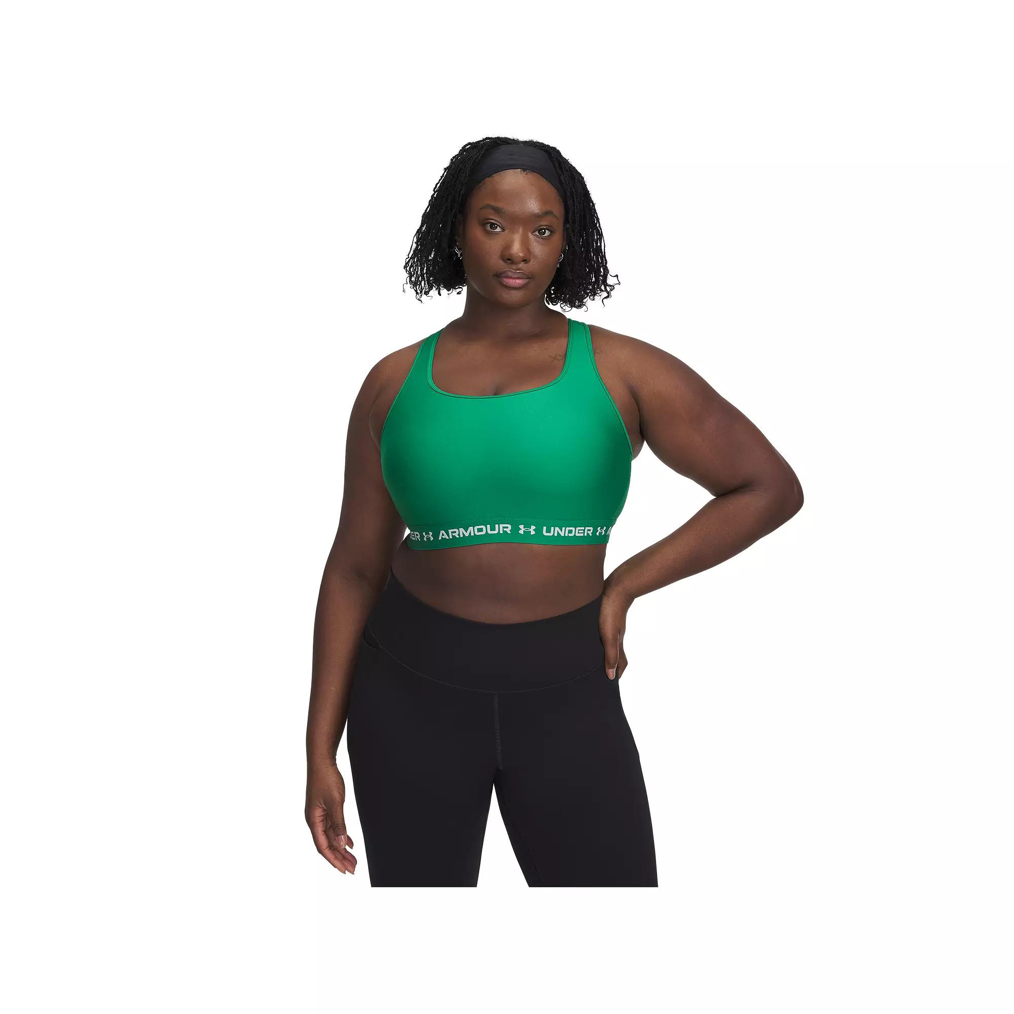 Under Armour Crossback 2.0 Medium-Impact Sports Bra, Women's, Multi Kelly Green Product Image