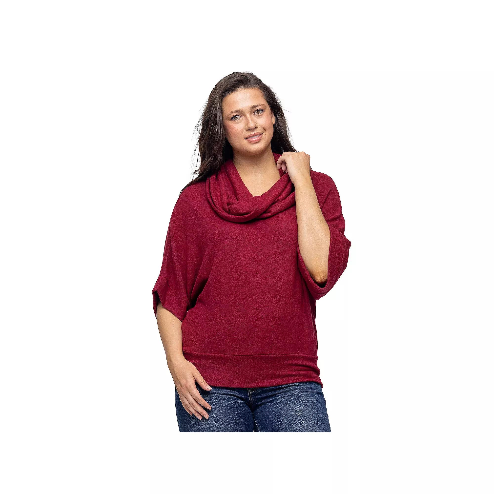 Women's 24Seven Comfort Apparel Cowl Neck Sweater Top,  Product Image