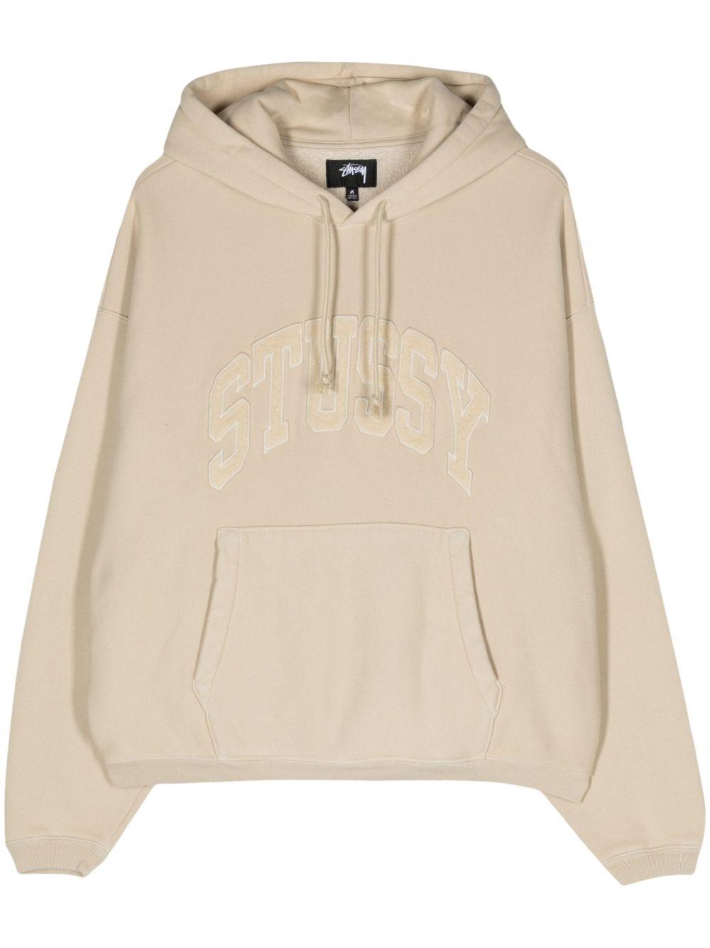 logo-embroidered long-sleeve hoodie Product Image