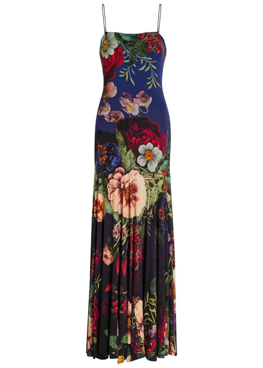 ALICE AND OLIVIA Augusta Spaghetti-strap Floral Maxi Dress In Multi Product Image