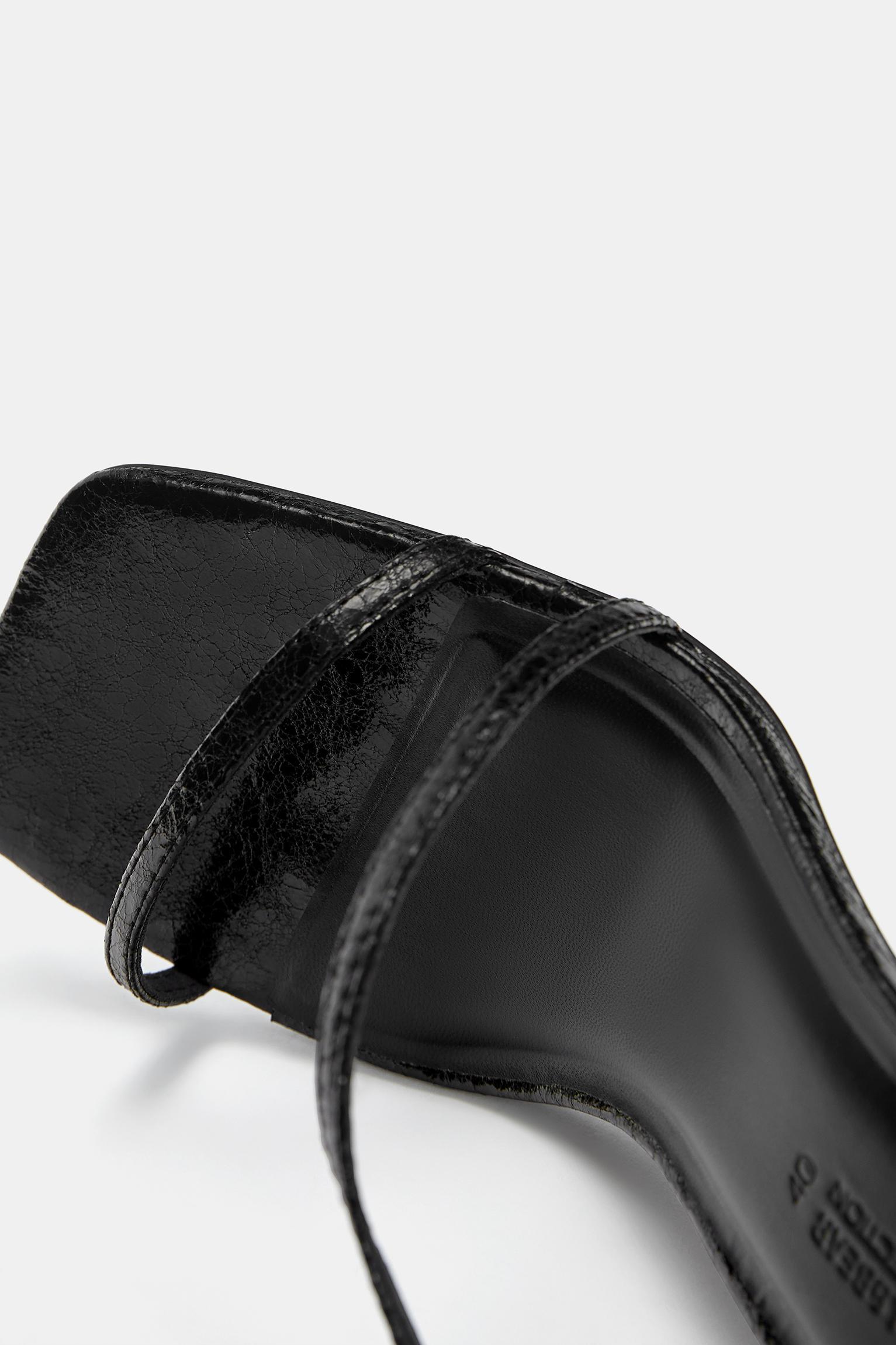 Heeled sandals with crossover straps Product Image