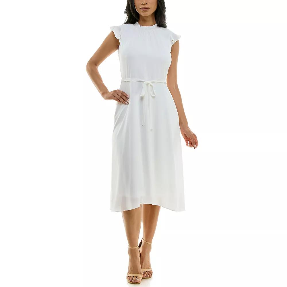Women's Nina Leonard Mockneck Chiffon Dress,  Product Image