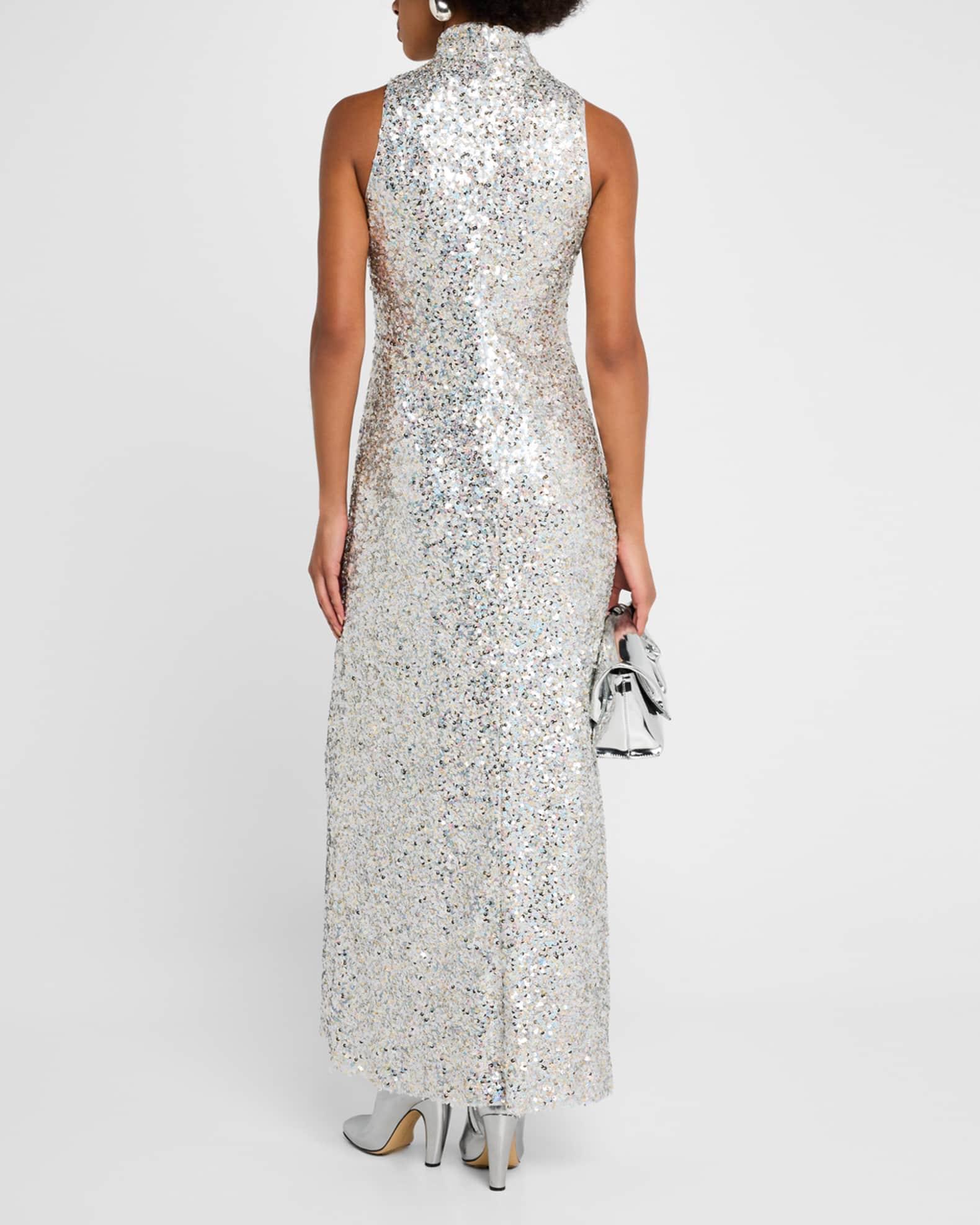 Sculpty High-Neck Sequined Dress Product Image