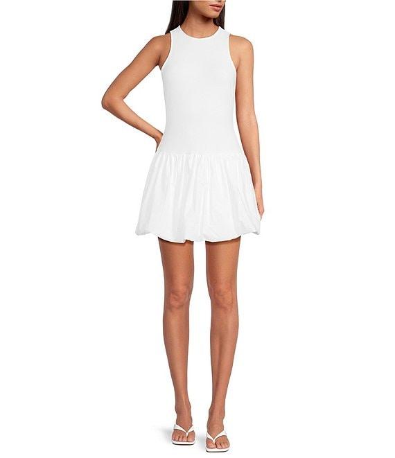 Gianni Bini Beth Crew Neck Sleeveless Bubble Hem Mini Dress Product Image