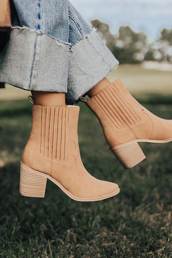 The Oaklynn Faux Nubuck Boot in Camel Product Image