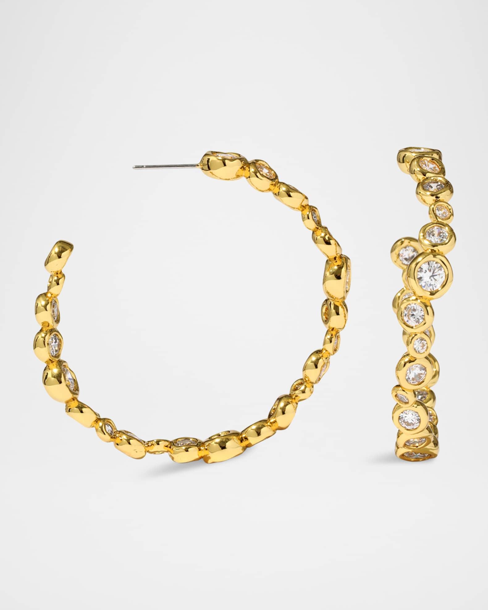 Asterales Gold CZ Large Hoop Earrings Product Image