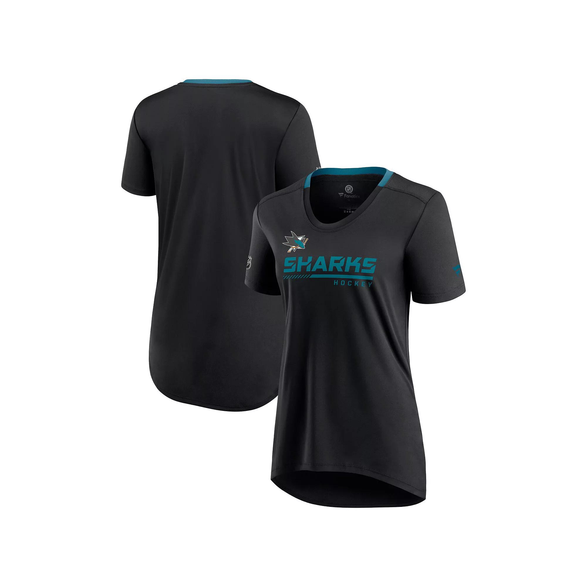 Women's Fanatics Branded Black San Jose Sharks Authentic Pro Locker Room T-Shirt, Size: Small, Sks Black Product Image