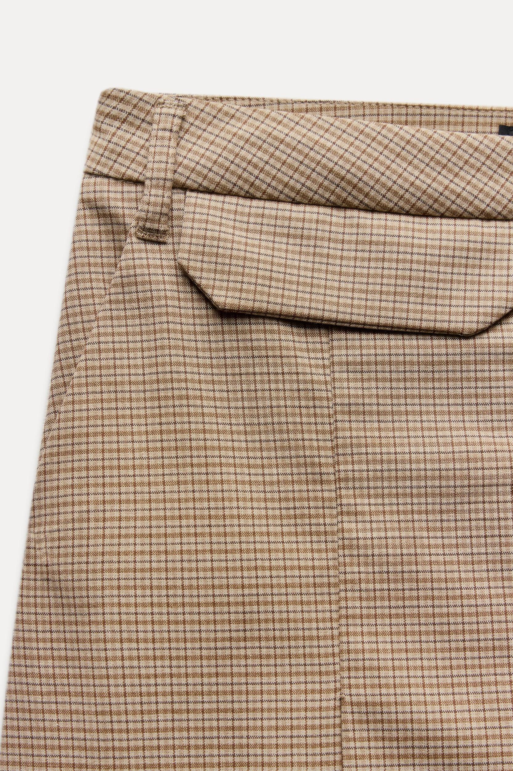 CHECKERED PLEATED MIDI SKIRT Product Image