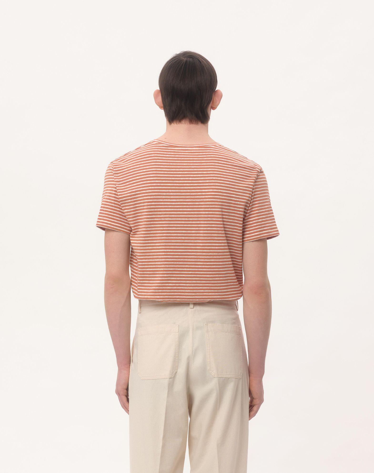 Striped Cotton T-Shirt With Chez Valentino Print Product Image