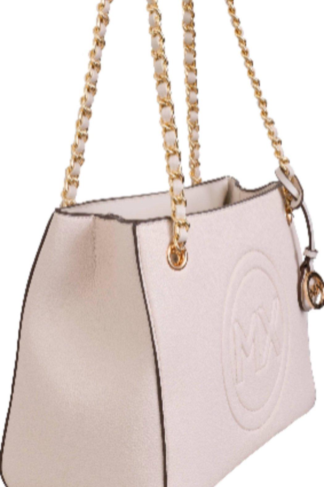 Max Studio Pebble Grain Double Handle Chain Tote Product Image