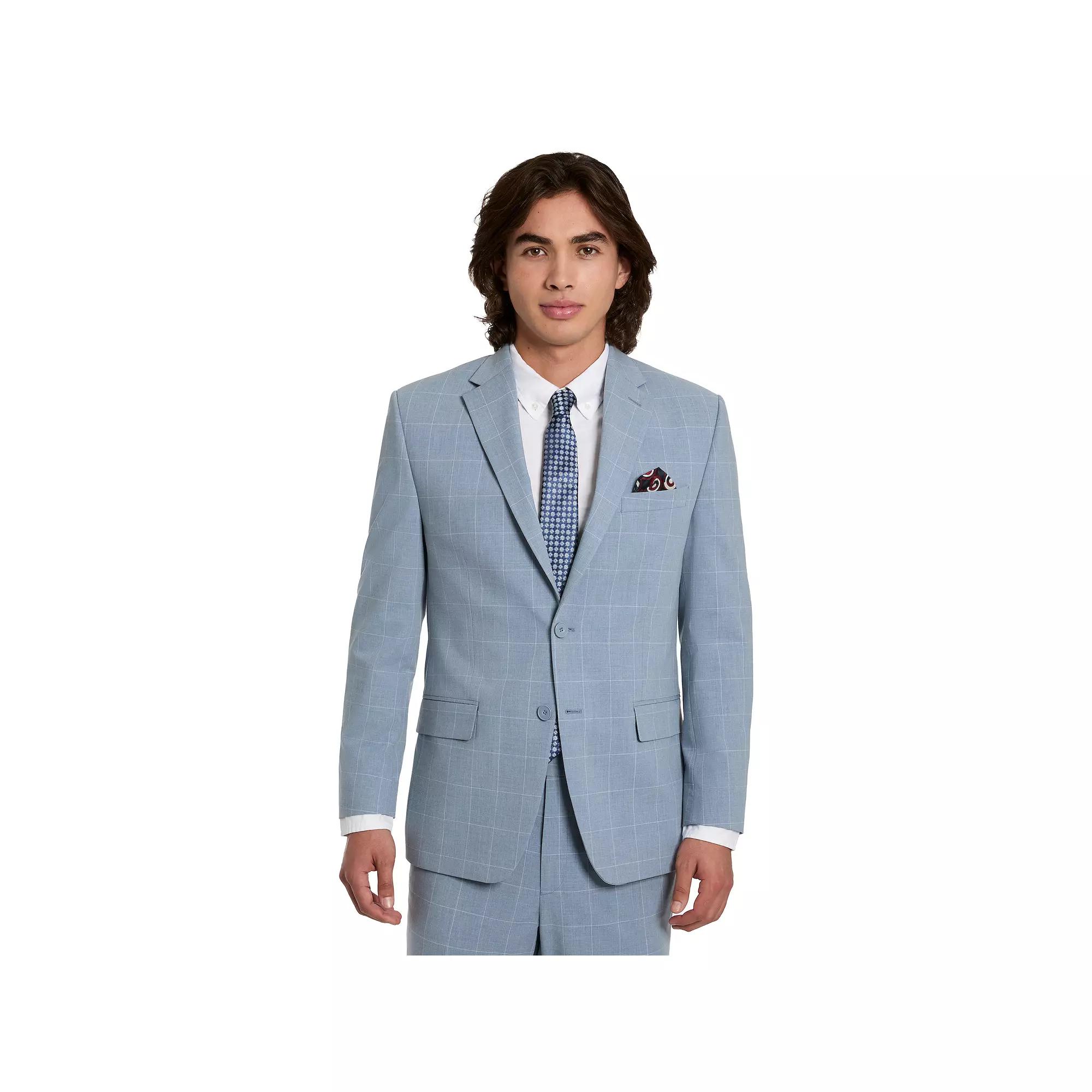 Men's Ben Sherman Slim Stretch Suit Jacket, Size: 46 - Regular, Light Blue Windowpane Product Image