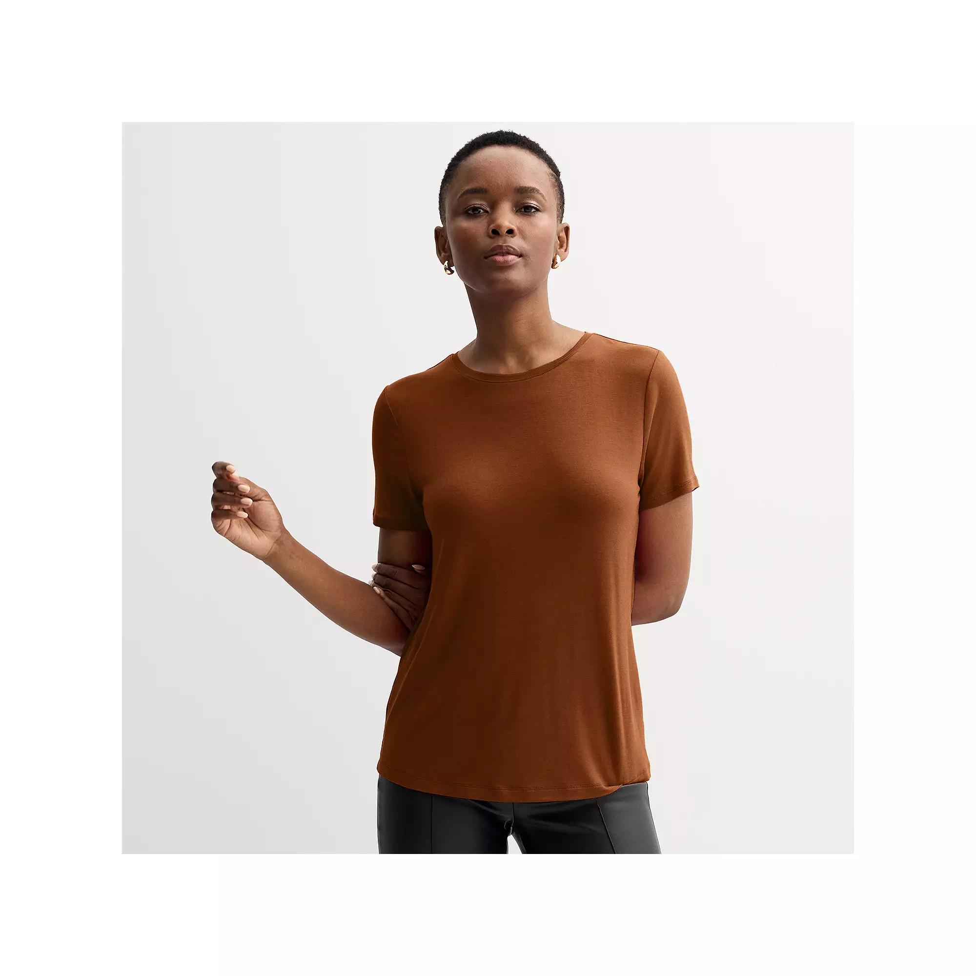 Petite Nine West Essential Crewneck Tee, Womens Product Image