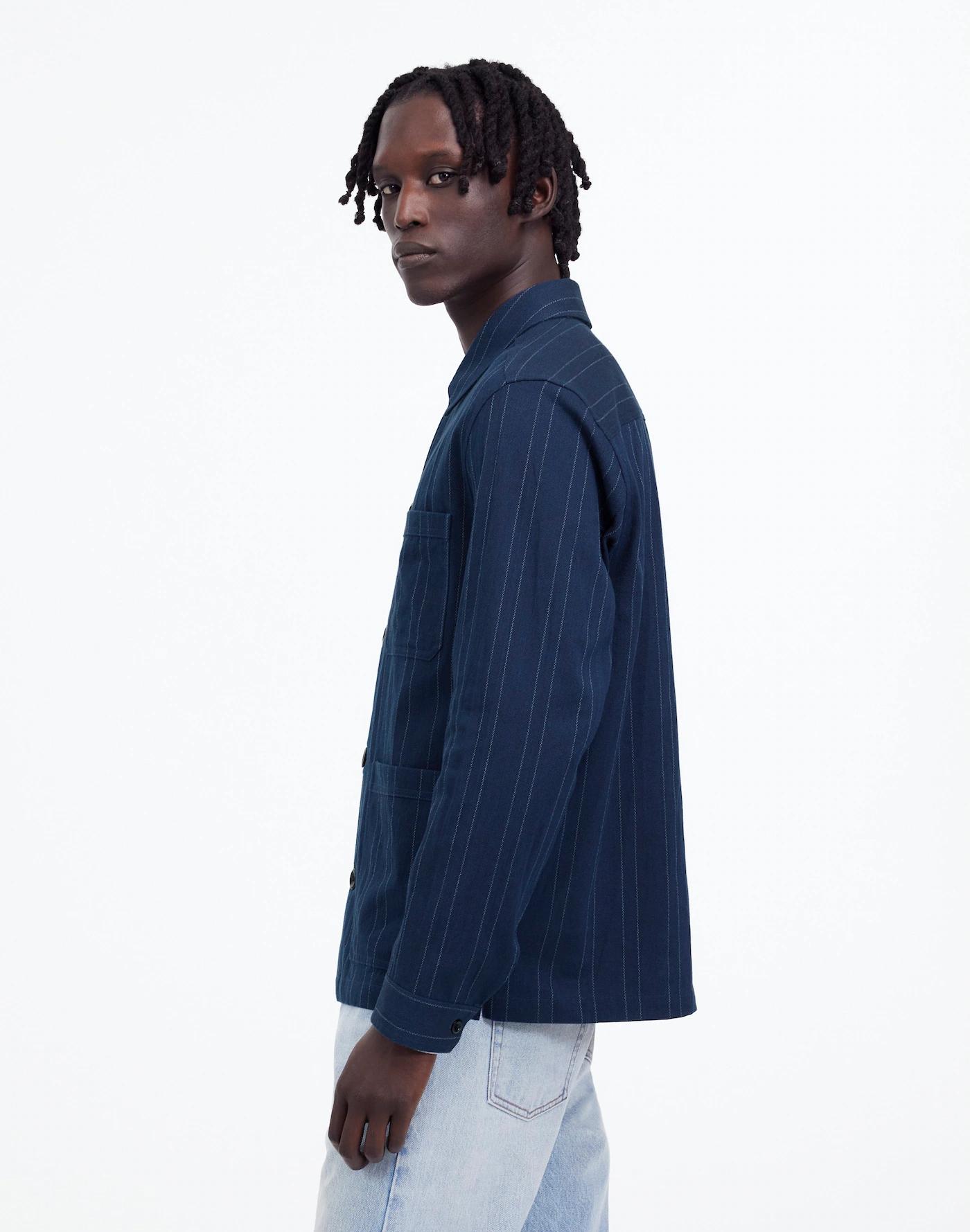 Chore Jacket in Indigo-Dyed Stripe Product Image