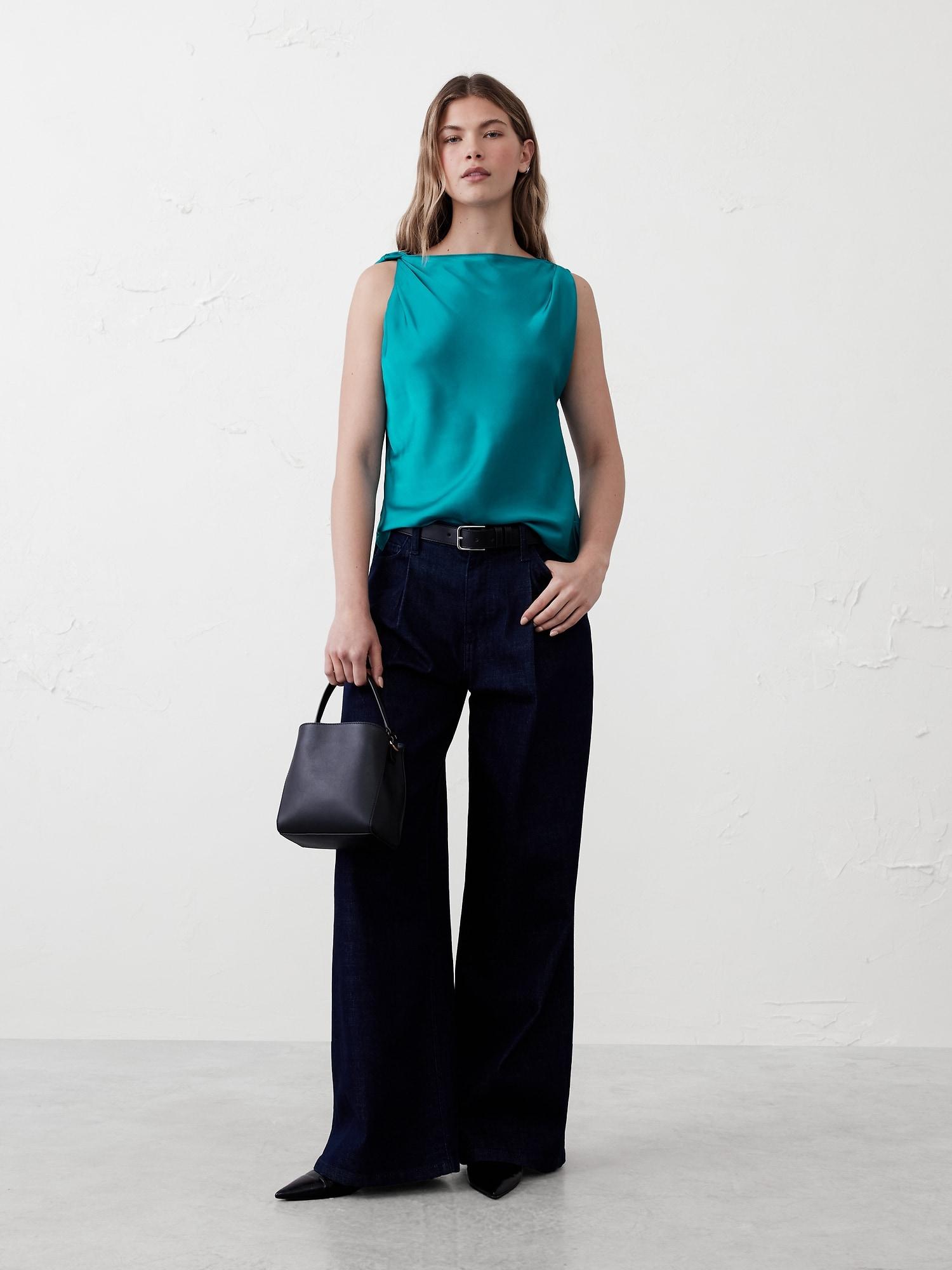 Ruched-Shoulder Top Product Image
