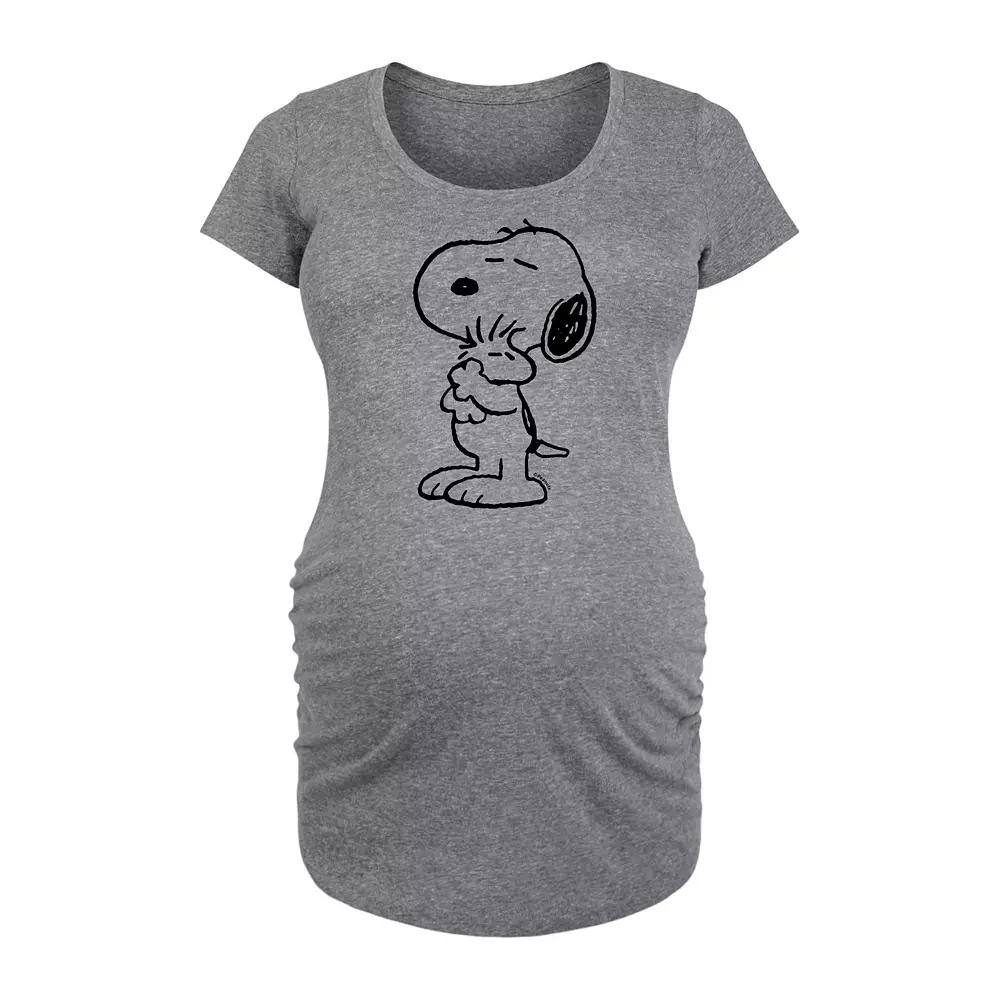 Maternity Peanuts Snoopy Loves Woodstock Graphic Tee, Women's,  Product Image
