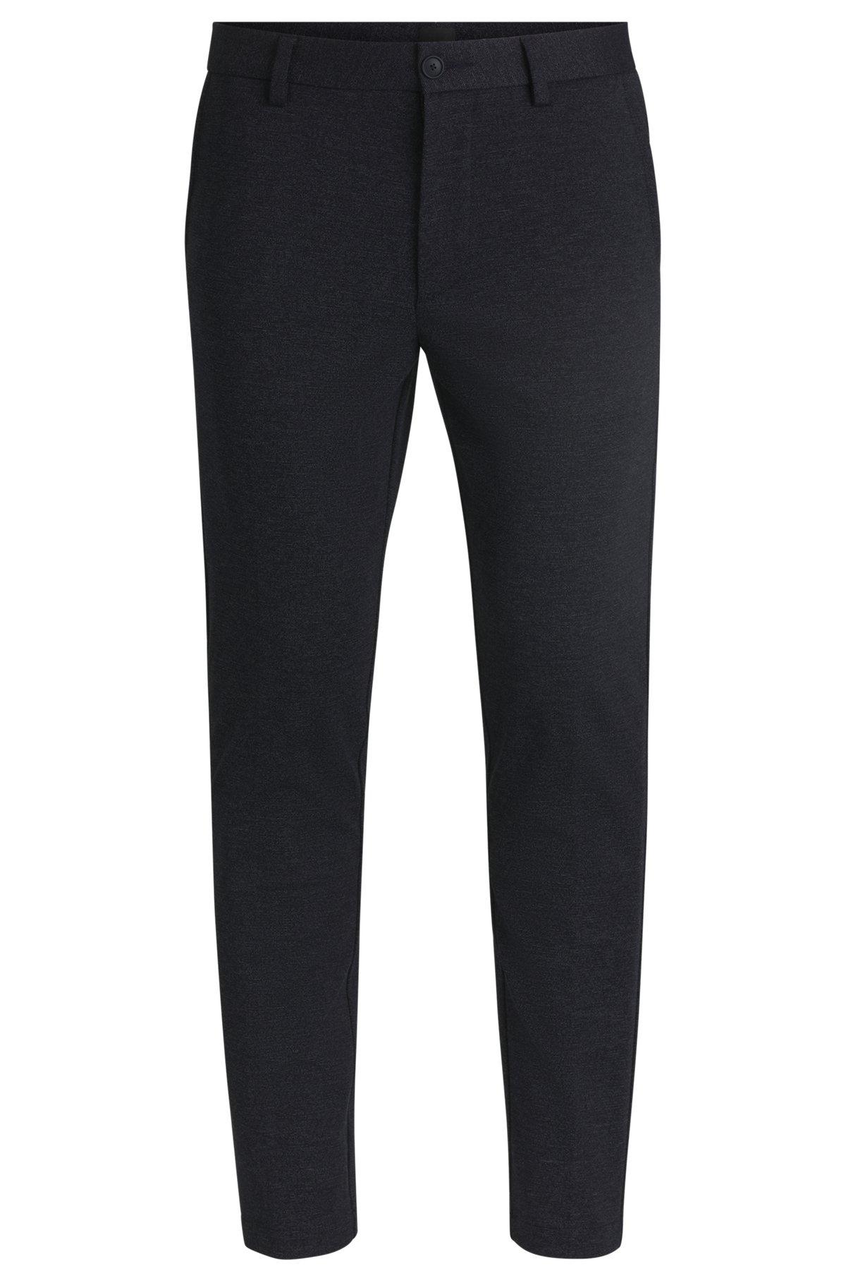 Slim-fit trousers in salt-and-pepper stretch jersey Product Image