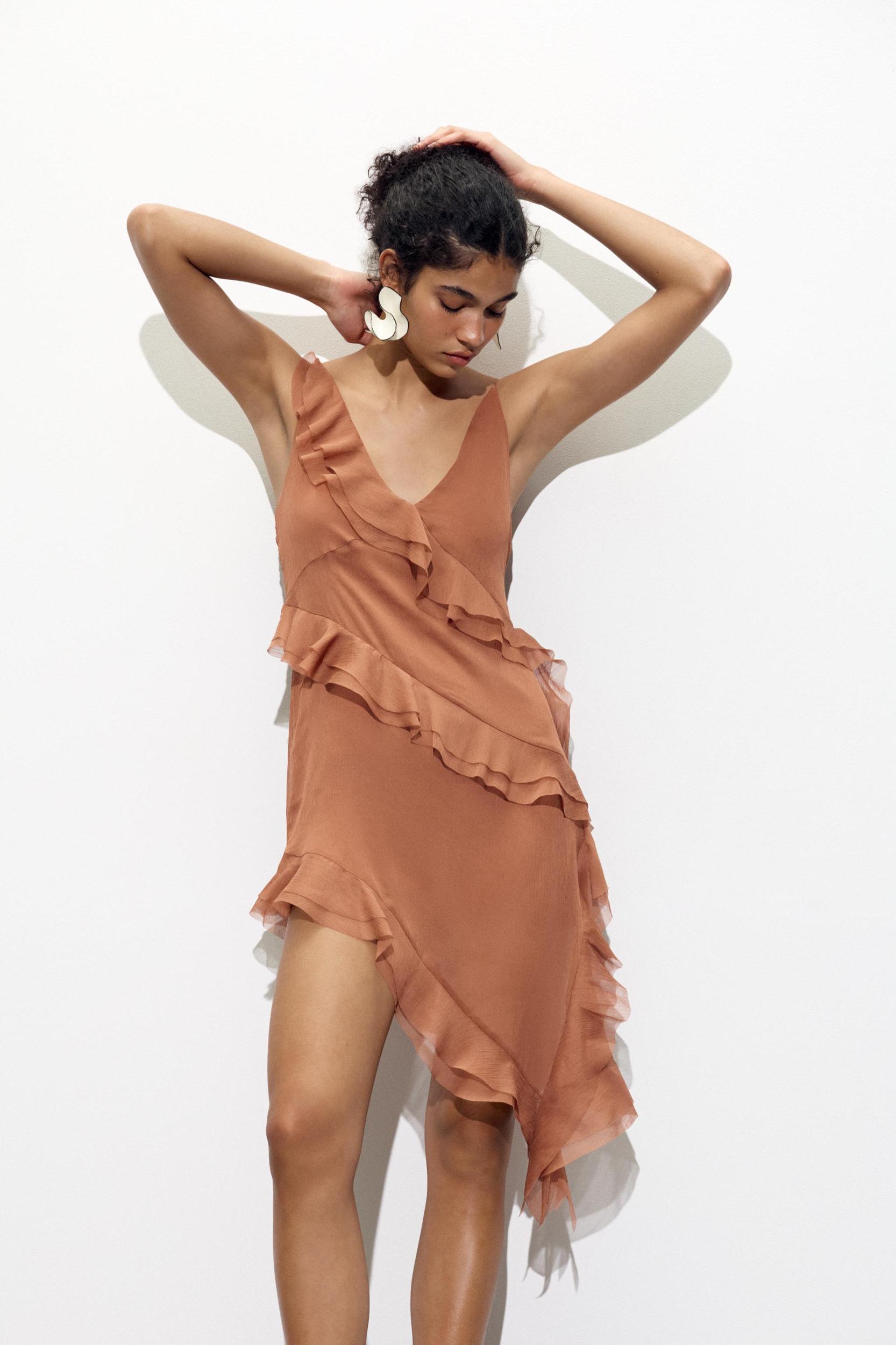 ASYMMETRICAL DRESS WITH RUFFLES Product Image