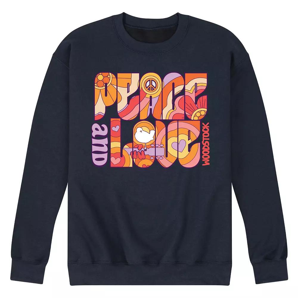 Men's Woodstock Peace And Love Graphic Fleece,  Product Image