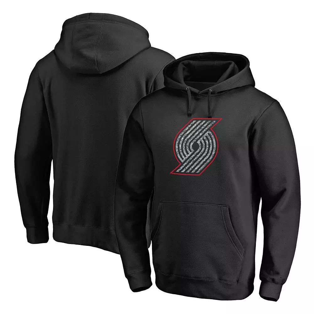 Men's Fanatics Branded Black Portland Trail Blazers Static Logo Pullover Hoodie,  Product Image