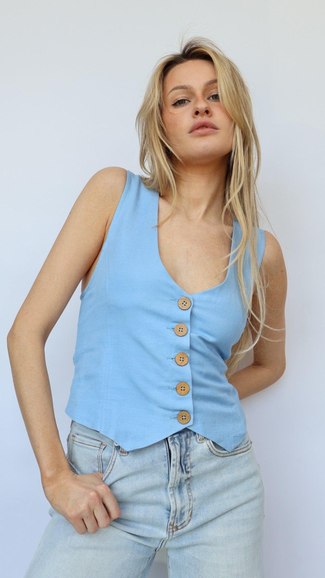Wood Button Vest Product Image