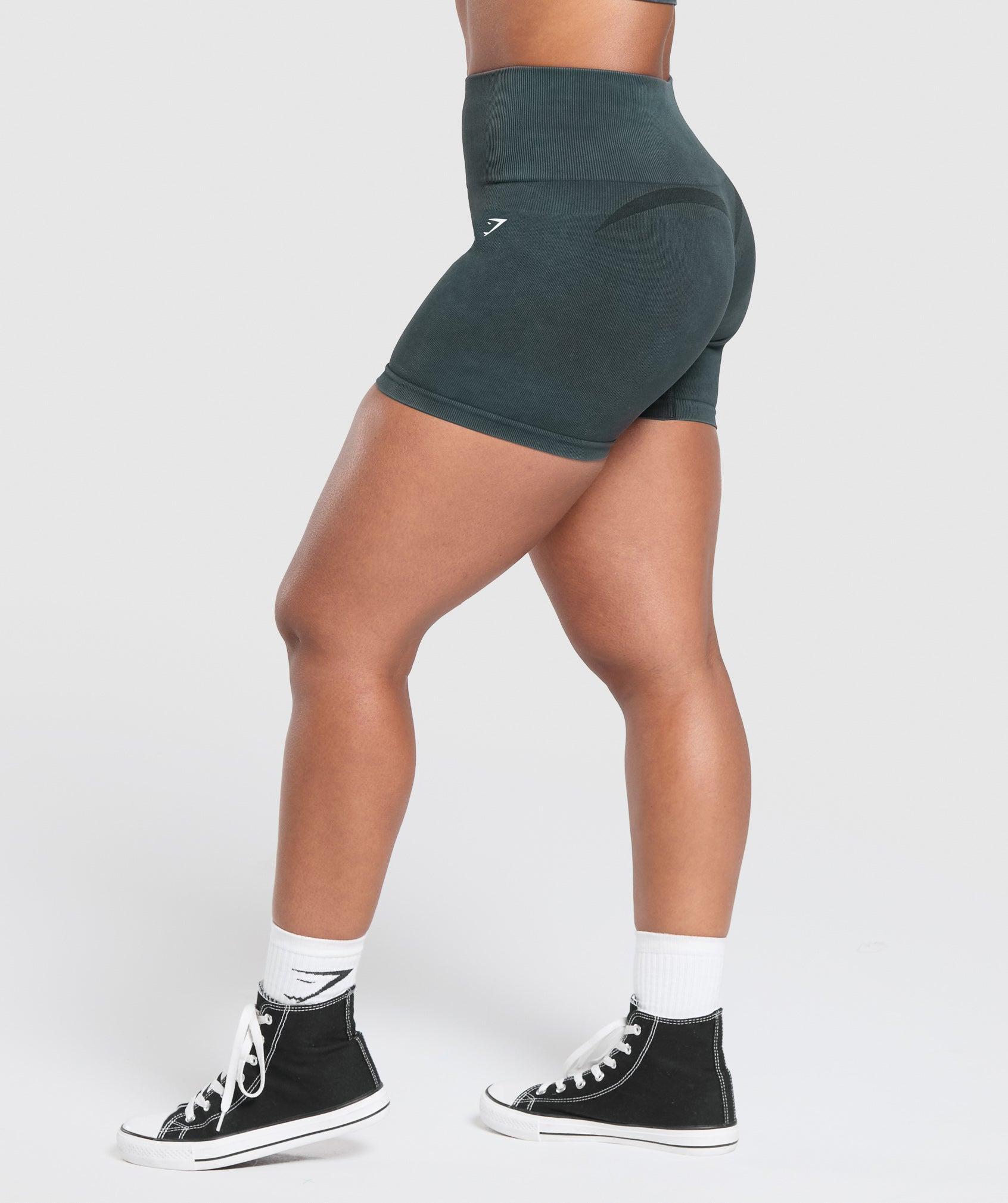 Gymshark Gains Seamless Washed Shorts - Black Female Product Image