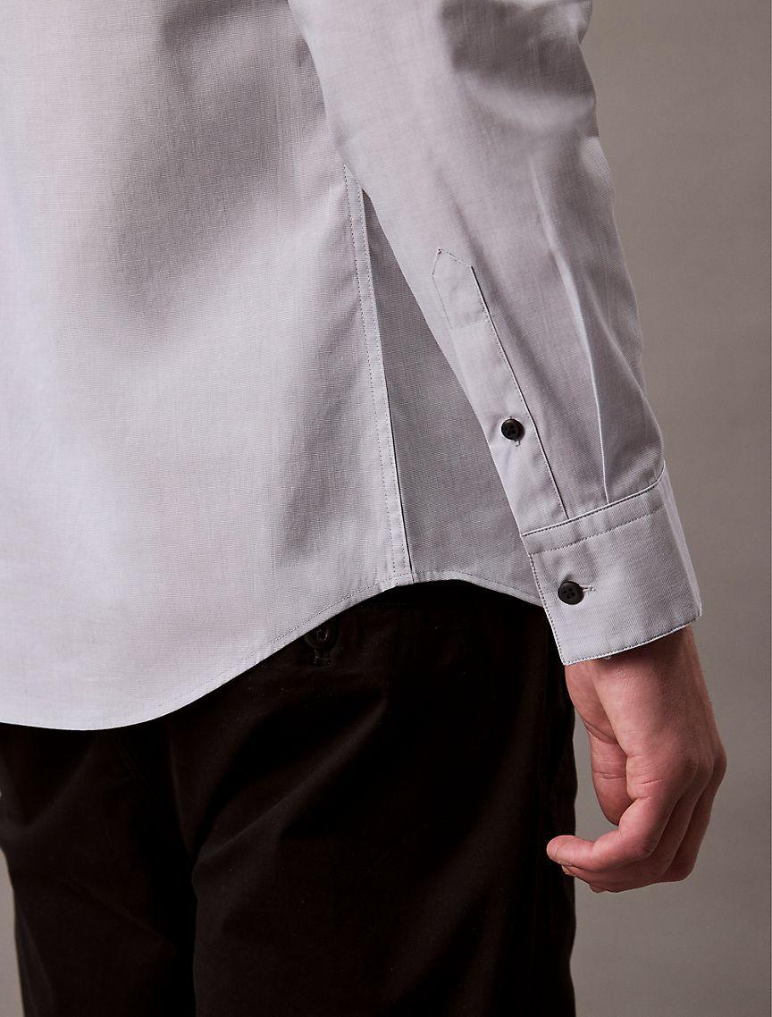 Calvin Klein Mens Slim Stretch Button-Down Shirt - Grey Product Image