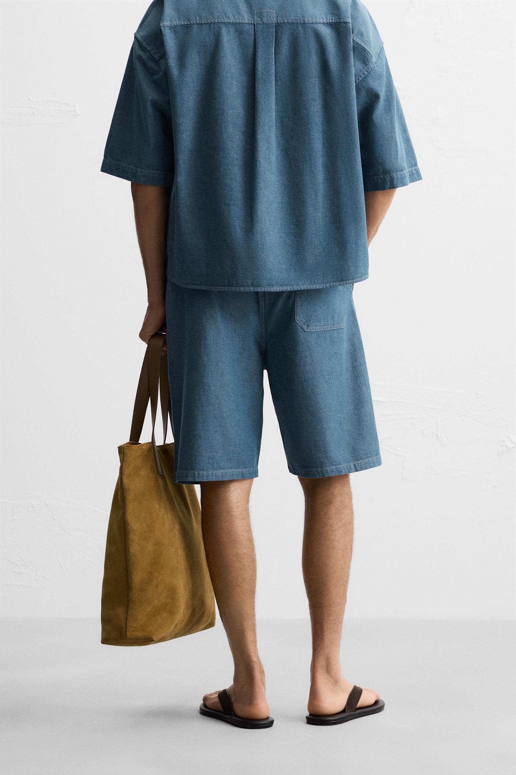 RELAXED FIT DENIM SHORTS Product Image