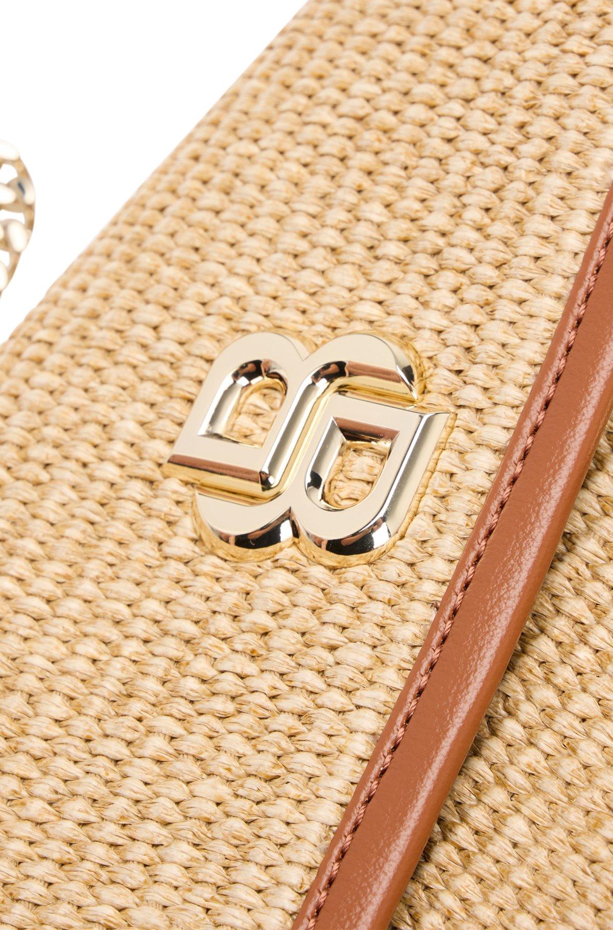 Raffia-effect shoulder bag with Double B monogram Product Image