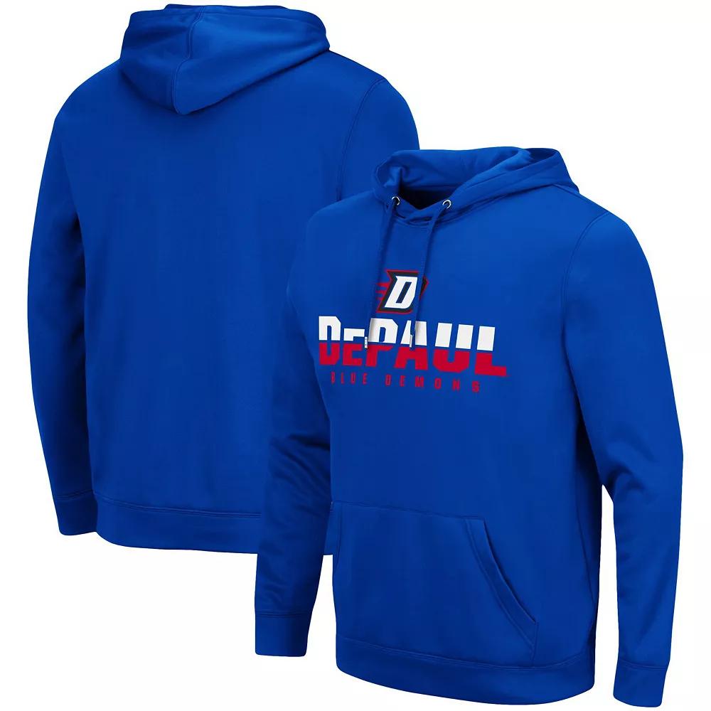 Men's Colosseum Black Illinois Fighting Illini Blackout 3.0 Pullover Hoodie,  Product Image
